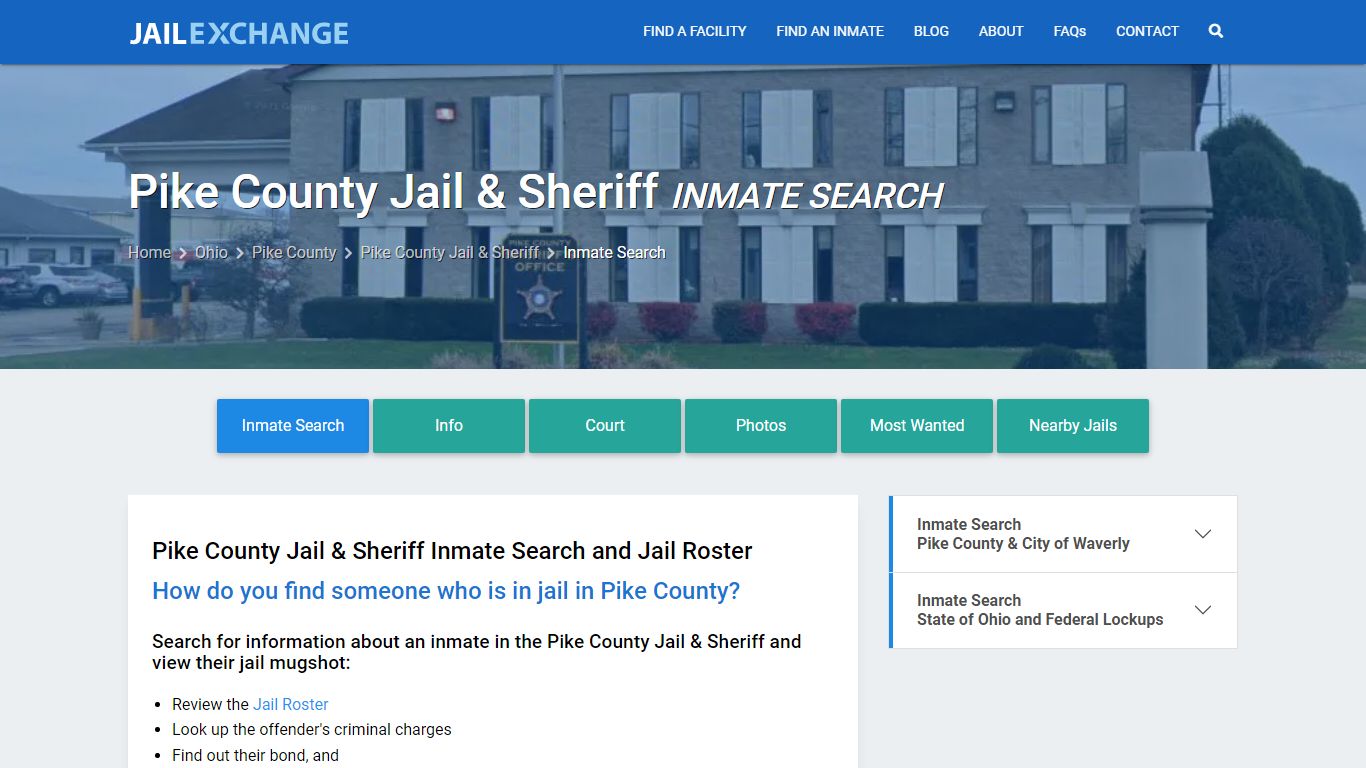 Inmate Search: Roster & Mugshots - Pike County Jail & Sheriff, OH
